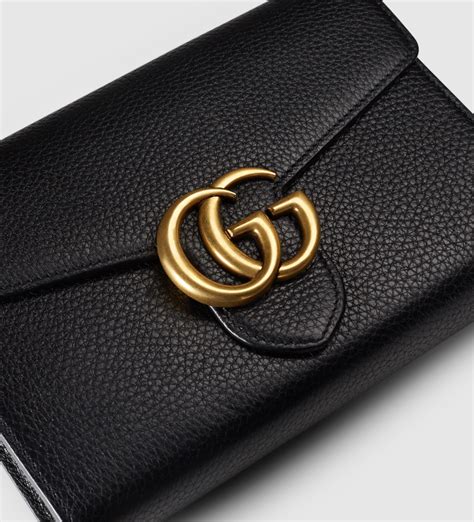 gucci leather gg chain wallet|Gucci wallet on chain sale.